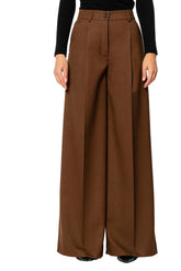 Pantaloni Donna RUE•8ISQUIT - Panta Piega Diagonale - Marrone