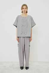 MeiMeiJ Women's Blouses - Over Size Blouse - Grey