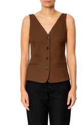 Gilet Donna RUE•8ISQUIT - Gilet Diagonale - Marrone