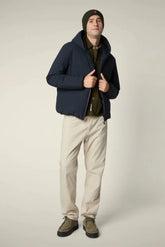 Save The Duck Men's Down Jacket - Hooded Jacket - Blue