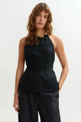 Canotte e top Donna Essentiel Antwerp - Lace Halter Top - Nero