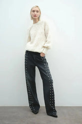 Akep Women's Sweaters - Lace Stitch Sweater - Cream