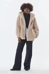 Pellicce Donna Giovanni Paris - Giubbino Con Cappuccio - Beige