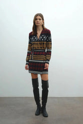 Vestiti casual Donna Akep - Abito Incrociato Jacquard - Multicolore