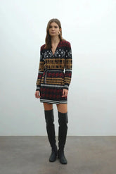 Vestiti casual Donna Akep - Abito Incrociato Jacquard - Multicolore