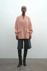 Cappotti Donna Akep - Cappotto Picot In Maglia - Rosa