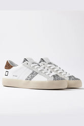 Sneaker Donna D.A.T.E. - Hill Low Shiny White-Leopard - Multicolore