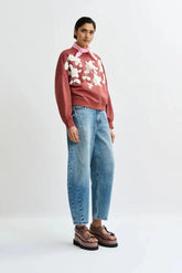 Felpe senza cappuccio Donna Essentiel Antwerp - Sweatshirt Embroidered - Ruggine