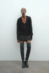 Gonne casual Donna Akep - Minigonna Con Borchie - Nero