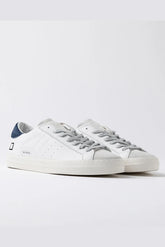 Sneaker Uomo D.A.T.E. - Hill Low Vintage Calf White - Blu