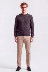 Drumohr Men's Knitwear - Long Sleeve Crew Neck - Grey