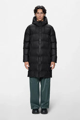 Piumino Rains Alta Long Puffer Cargo Uomo – Nero