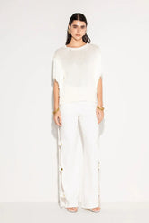 Maglie Donna Akep - G.collo Smanicato Con Frange - Panna