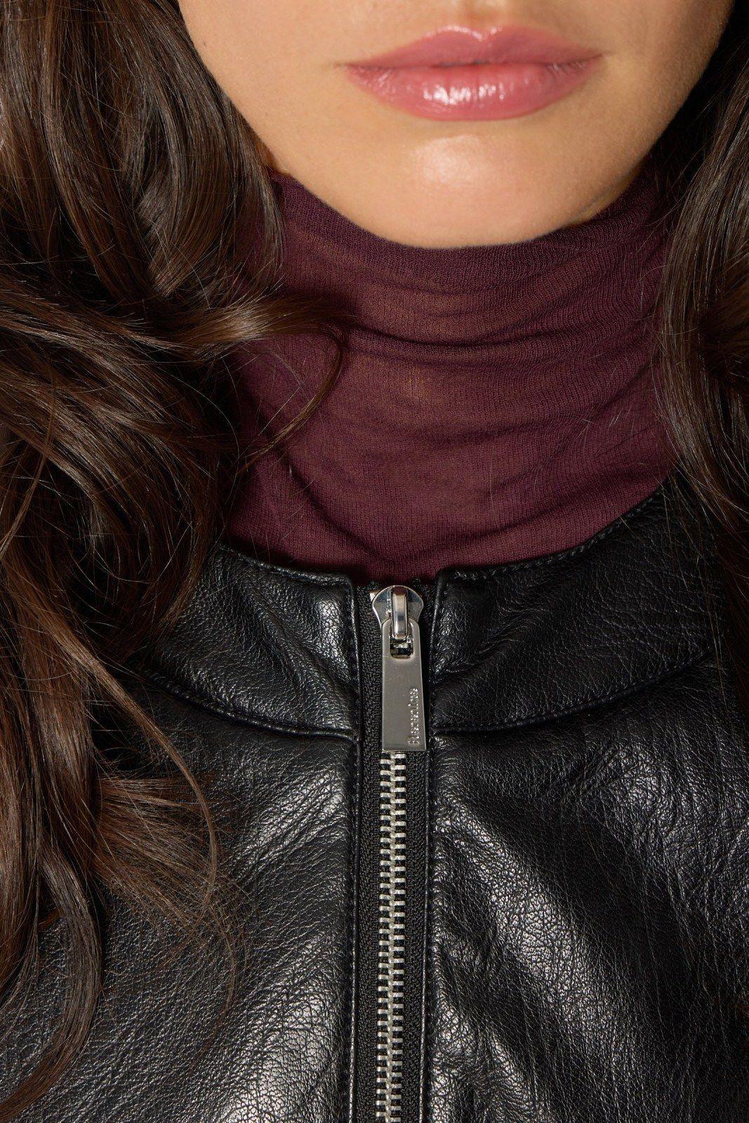 Berenice Women's Jackets - Leather-Like Blouson - Black