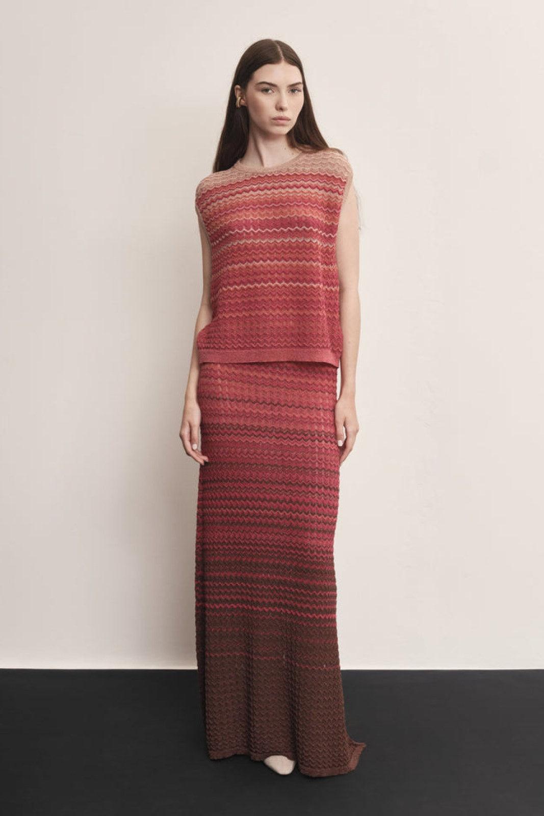 Gonne casual Donna Akep - Gonna In Maglia Degrade' - Lampone