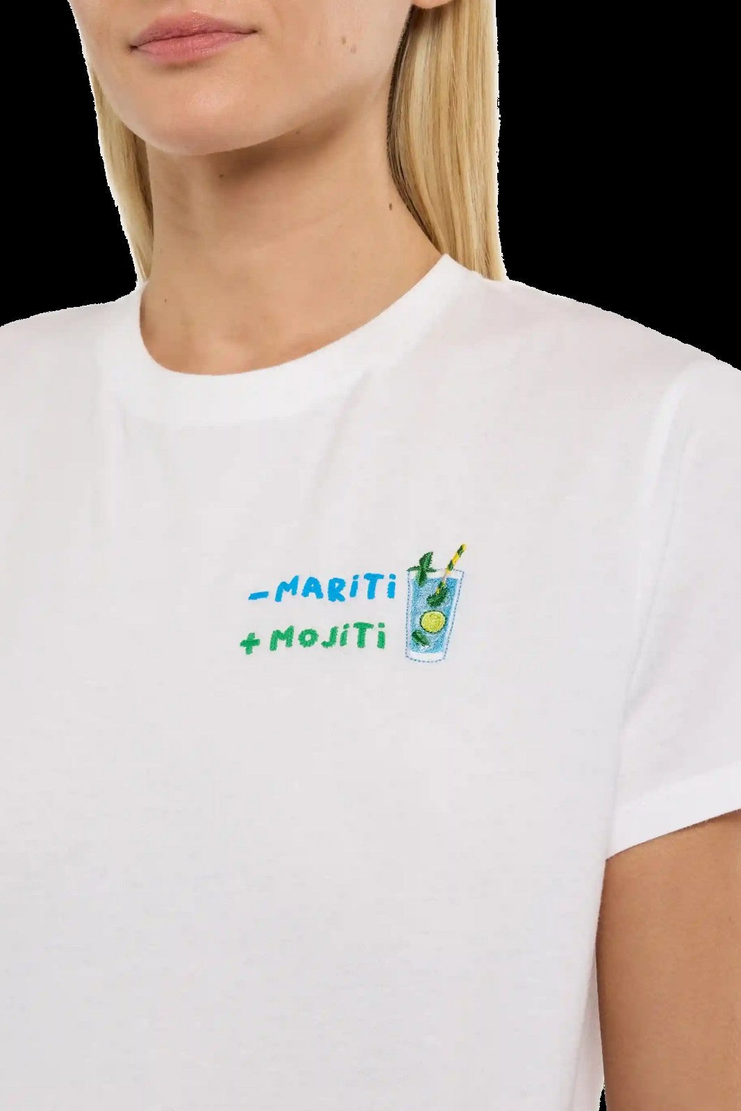 T-shirt Donna Mc2 Saint Barth - Emilie Marito Mojito 01N - Bianco