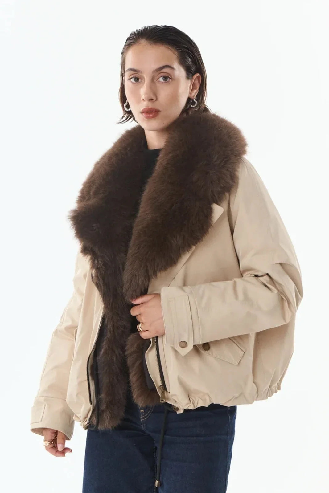 Giovanni Paris Women's Furs - Jacket - Beige