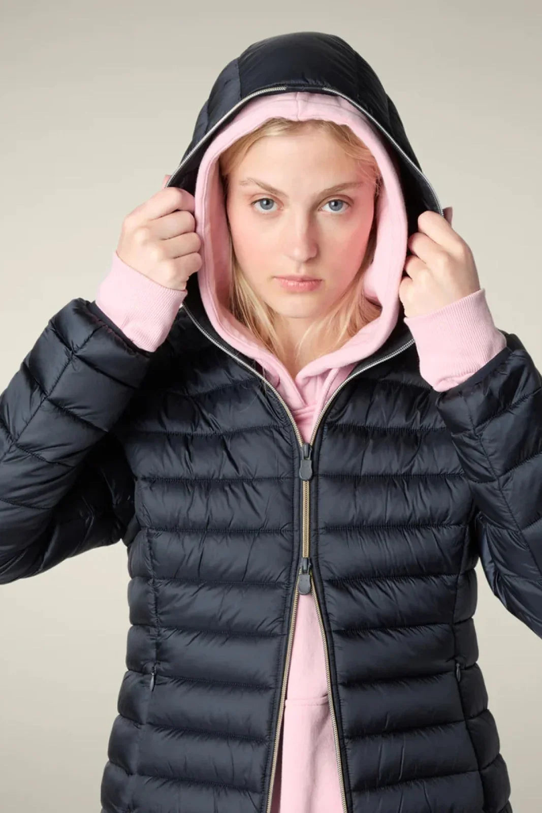 Piumini Donna Save The Duck - Giubbotto Cappuccio - Blu