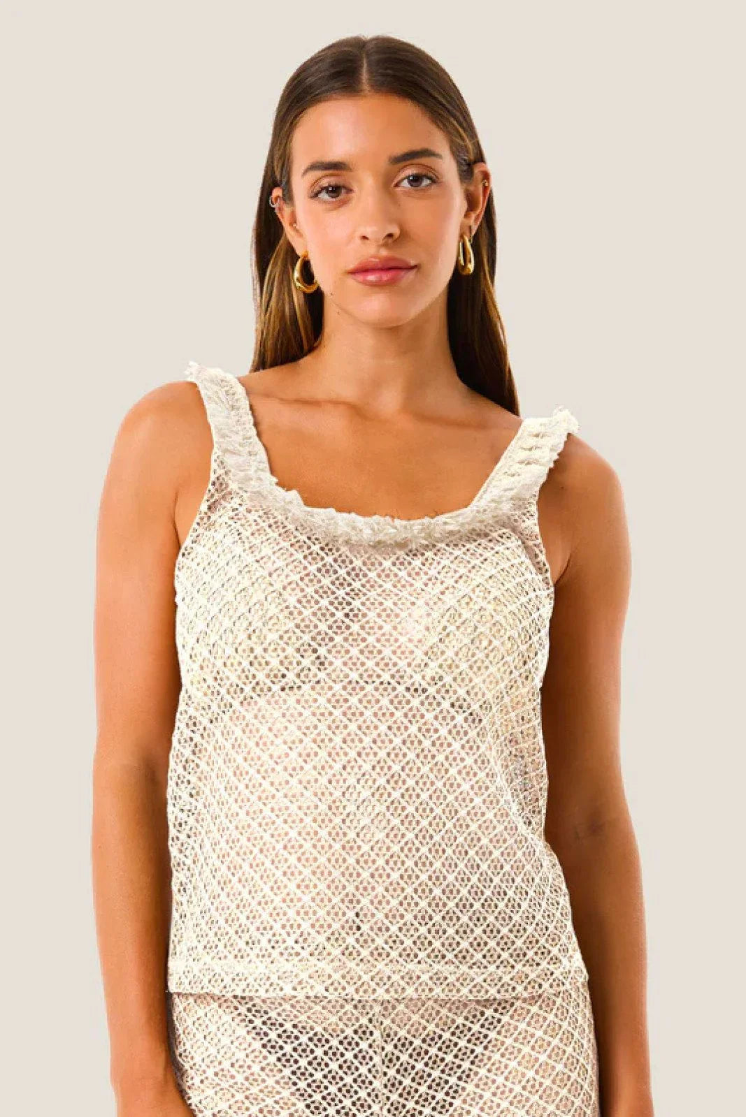 Canotte e top Donna 4Giveness - Canotta Natural Mesh - Beige