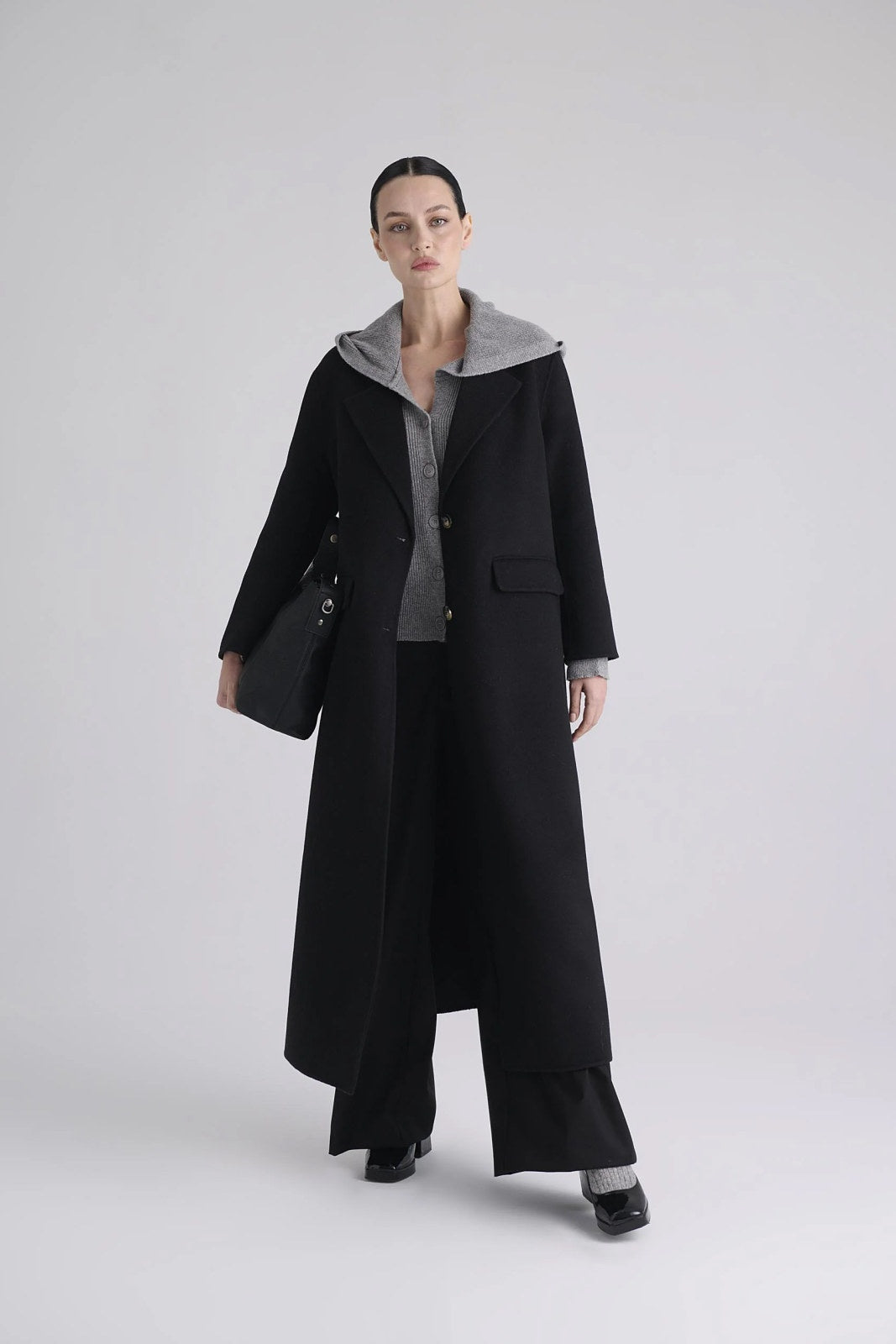 Cappotto Manila Grace Lungo Donna – Nero