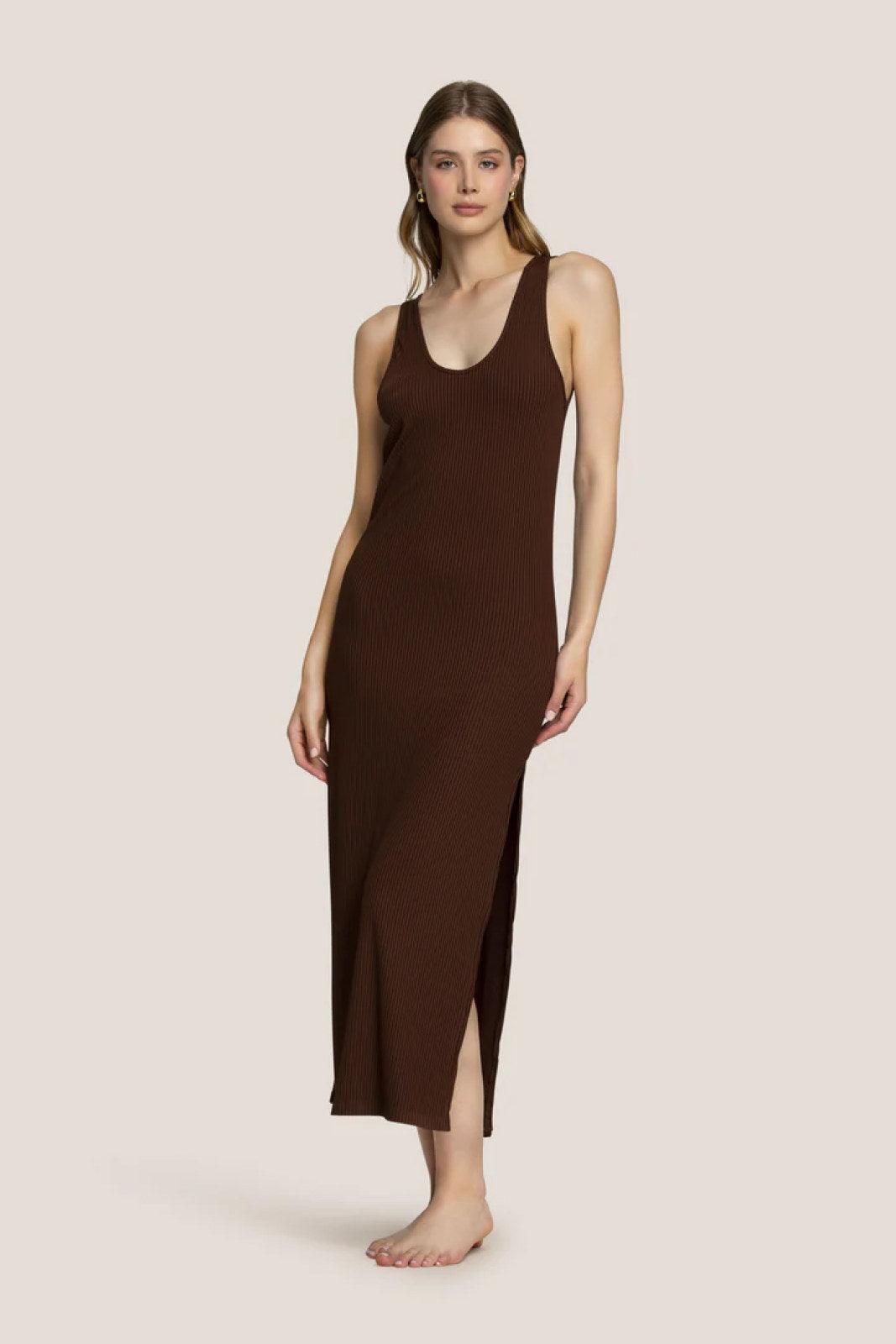 Vestiti casual Donna 4Giveness - Abito Canotta Ribs - Marrone