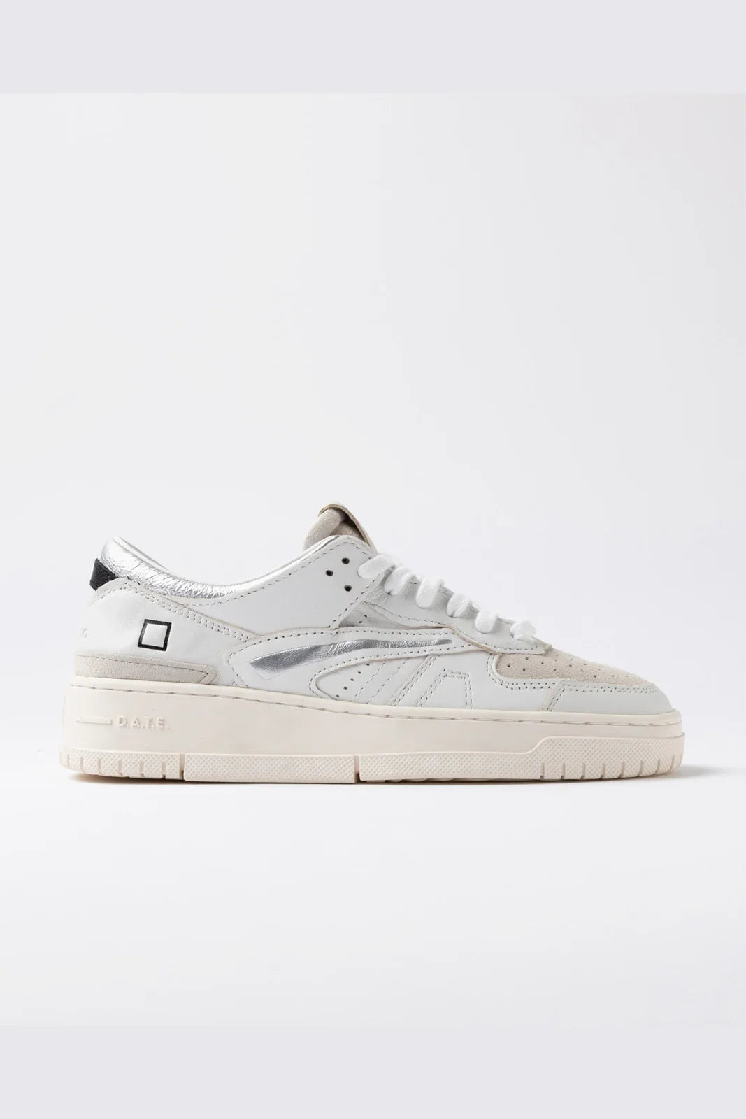 Sneaker Donna D.A.T.E. - Torneo Shiny White-Silver - Bianco
