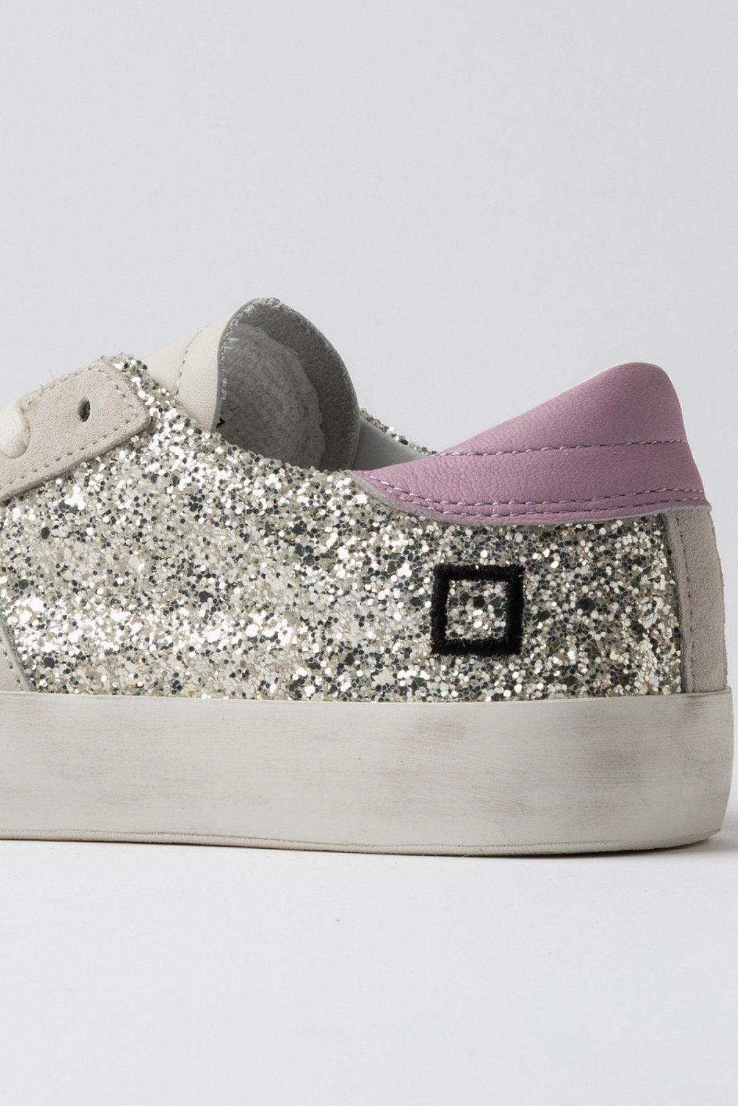 Sneaker Donna D.A.T.E. - Hill Low Glitter - Rosa