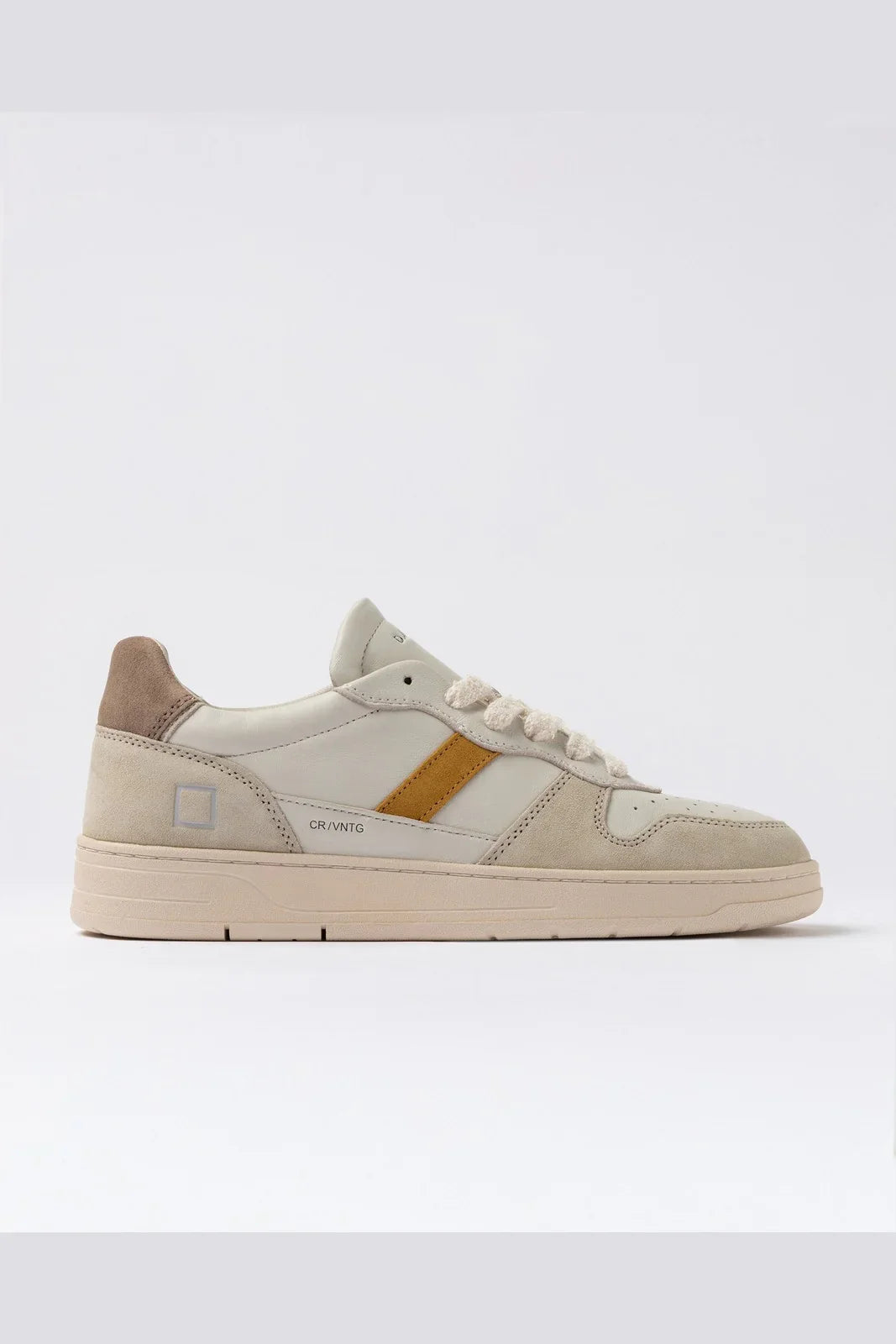 Sneaker Uomo D.A.T.E. - Court 2.0 Calf-White- Black - Beige