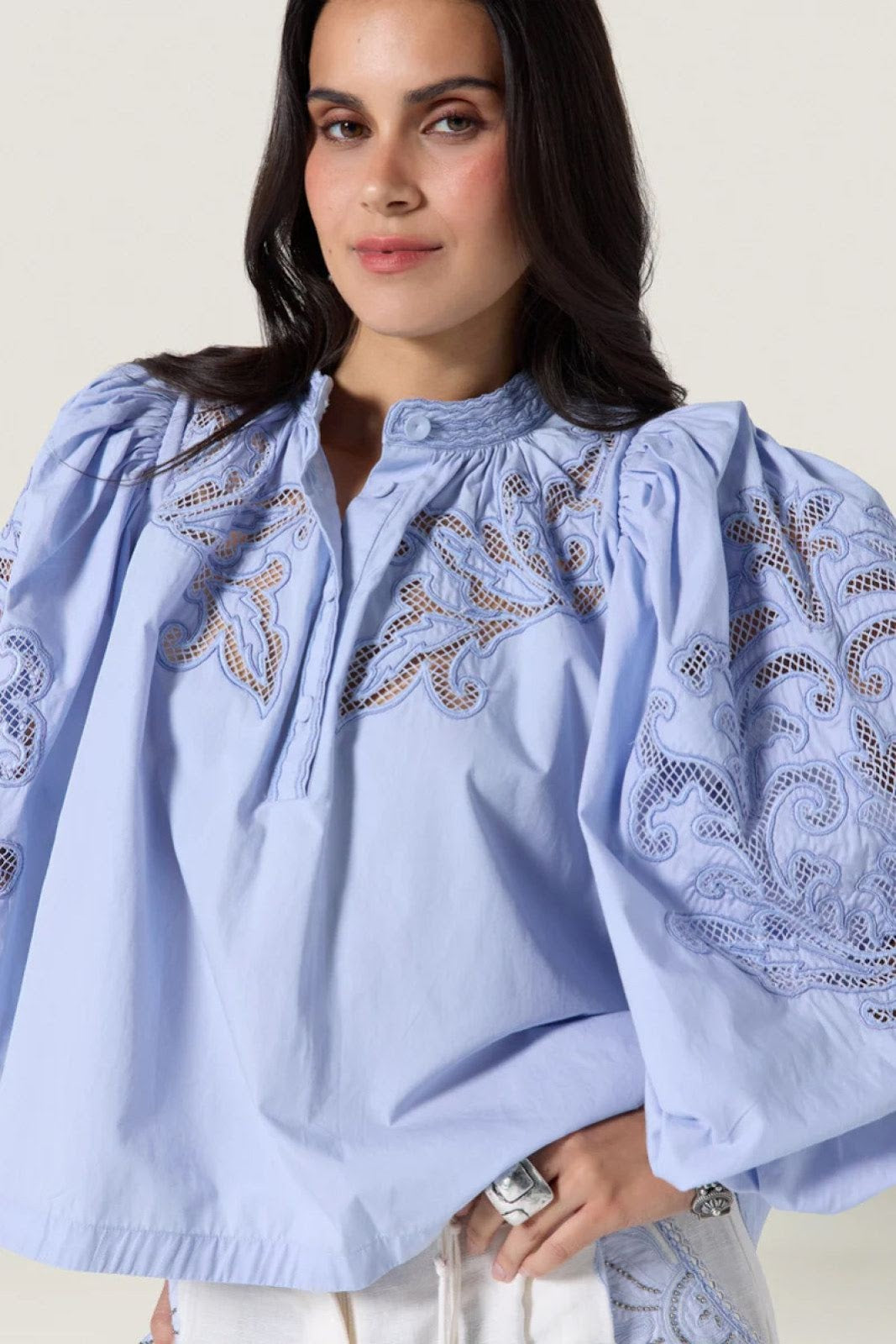 Canotte e top Donna Scarlett Poppies - Top - Celeste