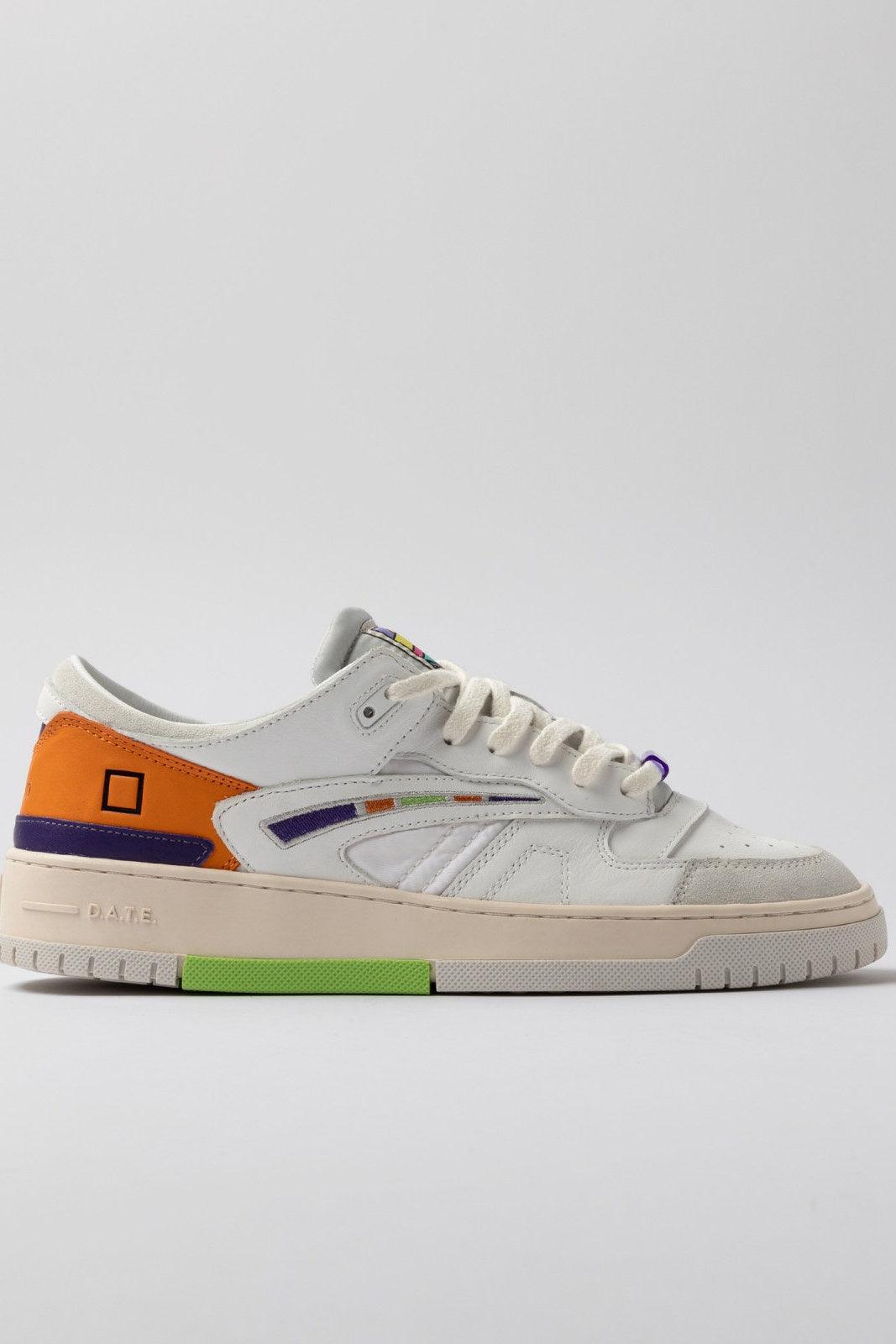 Sneaker Uomo D.A.T.E. - Torneo 80 Colored White-Orange - Arancione