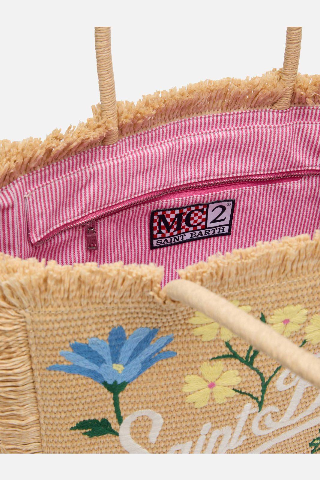 Borse a mano Donna Mc2 Saint Barth - Vanity Straw N Flowery - Beige
