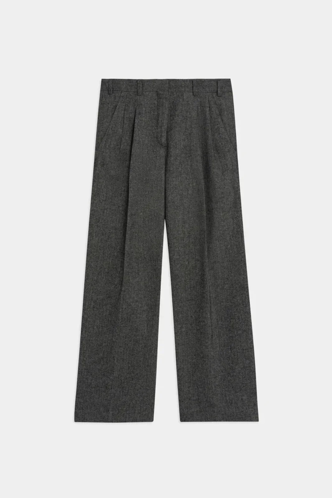A Paper Kid Women's Pants - Herringbone Pants - Grey