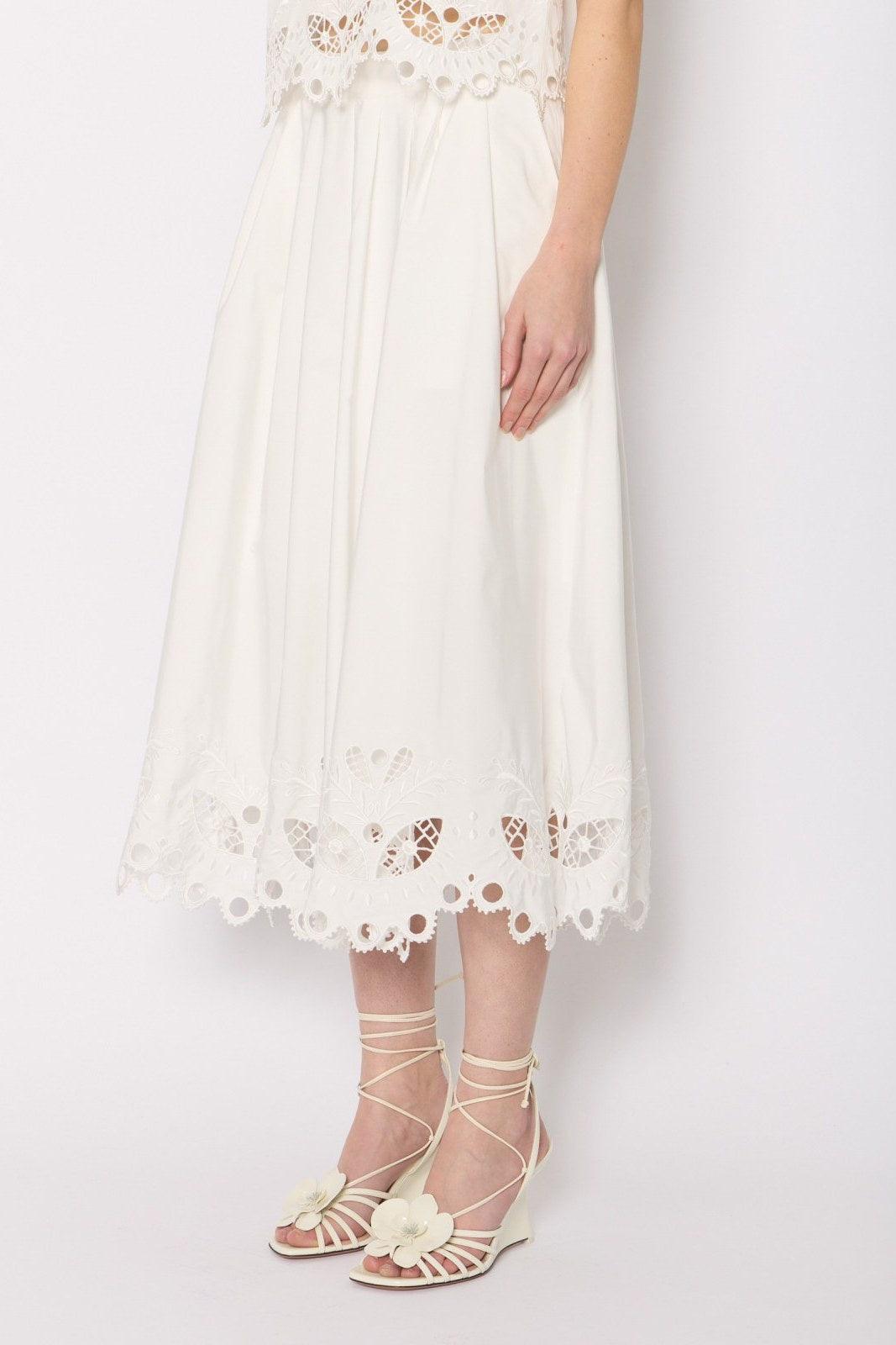 Gonne casual Donna Berenice - Jupe Longue Brodes - Bianco