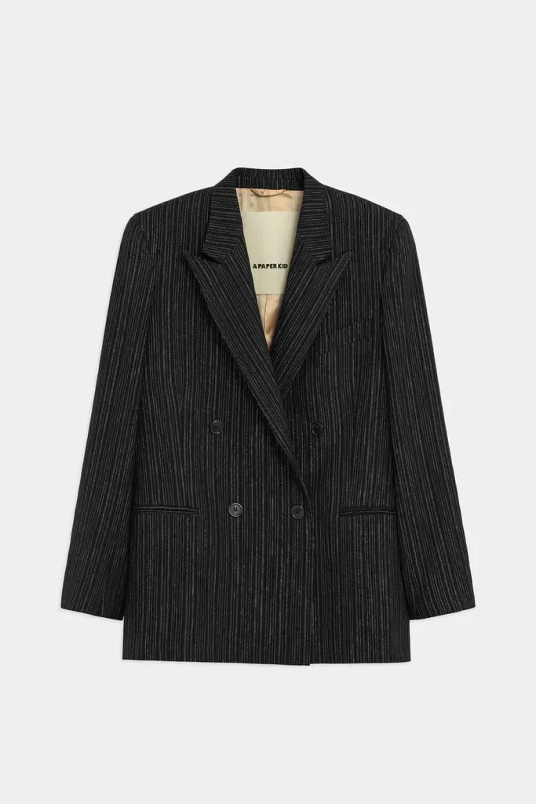 Giacche Donna A Paper Kid - Pinstripes Fresh Wool Blazer - Nero