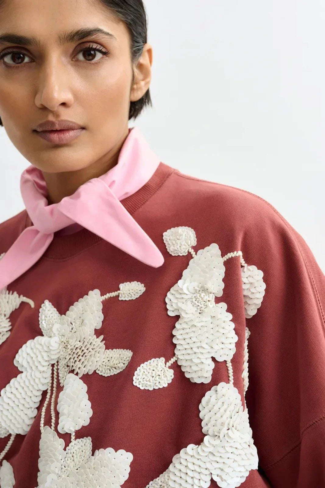Felpe senza cappuccio Donna Essentiel Antwerp - Sweatshirt Embroidered - Ruggine