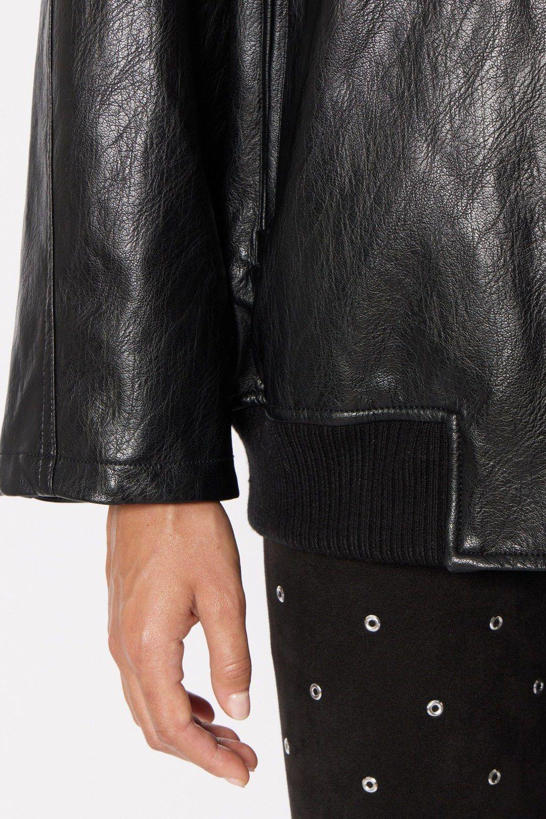 Berenice Women's Jackets - Leather-Like Blouson - Black