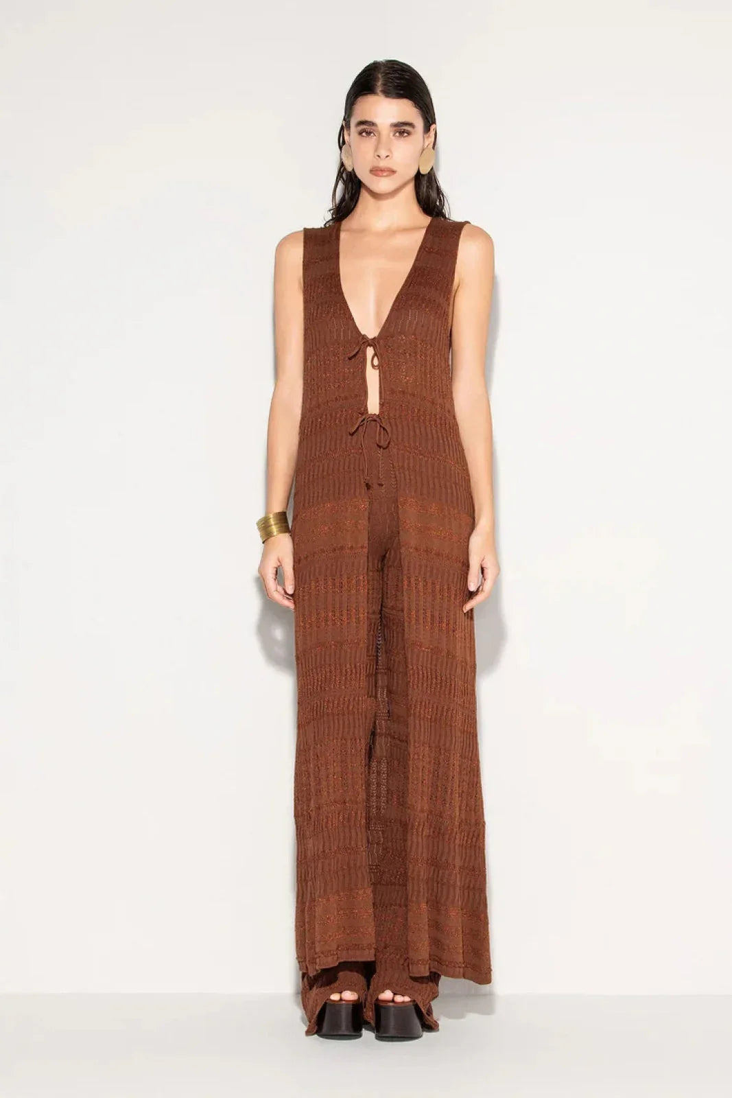Pantaloni Donna Akep - Pantalone Lurex - Marrone