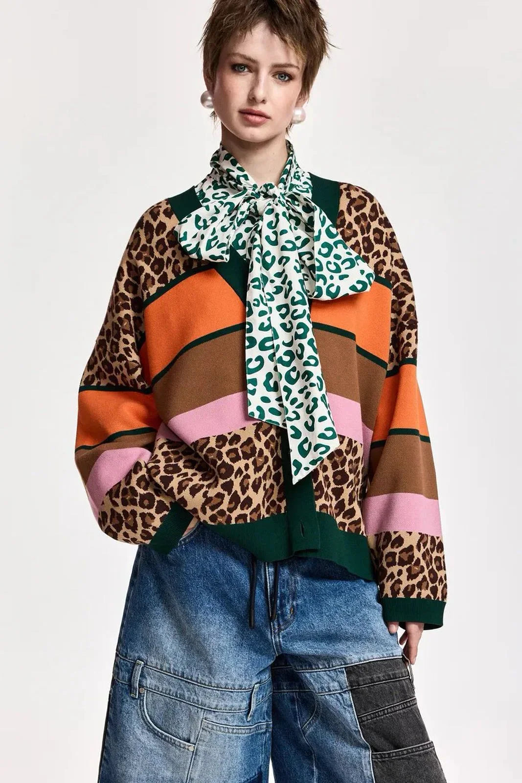 Cardigan Essentiel Antwerp Kaudi Donna – Multicolore