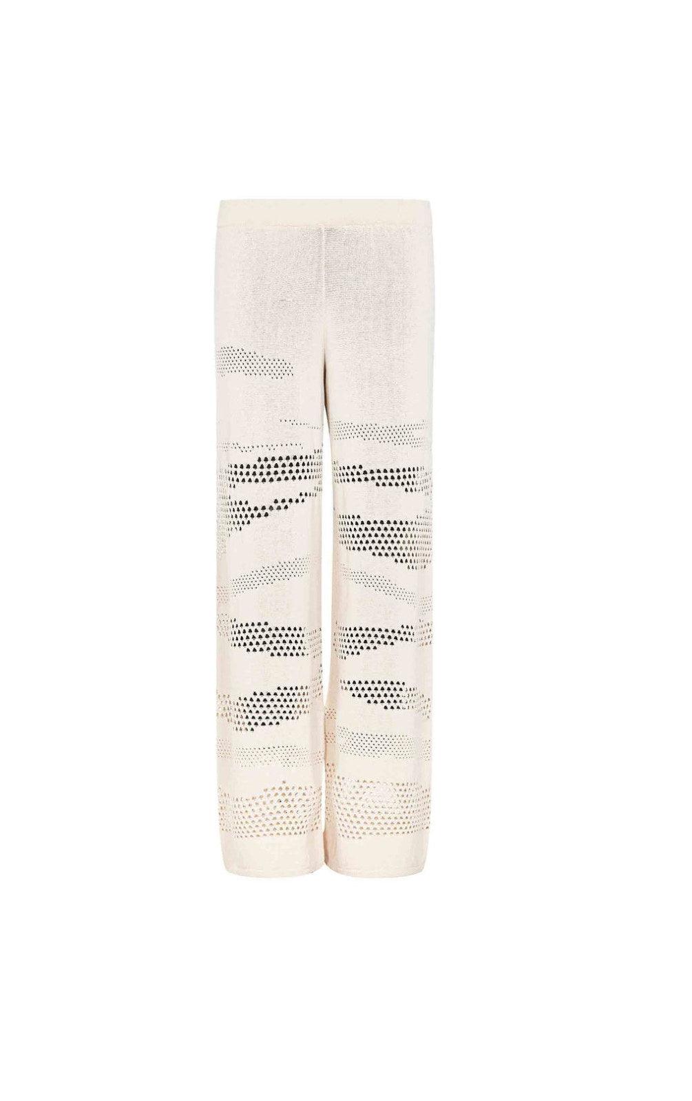 Pantaloni Donna Akep - Pantapalazzo A Rete - Beige