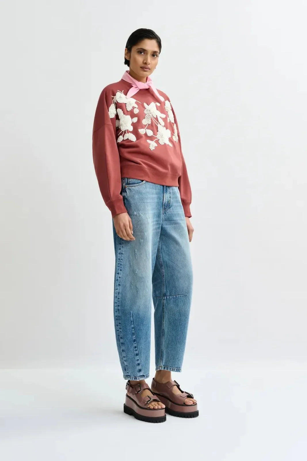 Felpe senza cappuccio Donna Essentiel Antwerp - Sweatshirt Embroidered - Ruggine