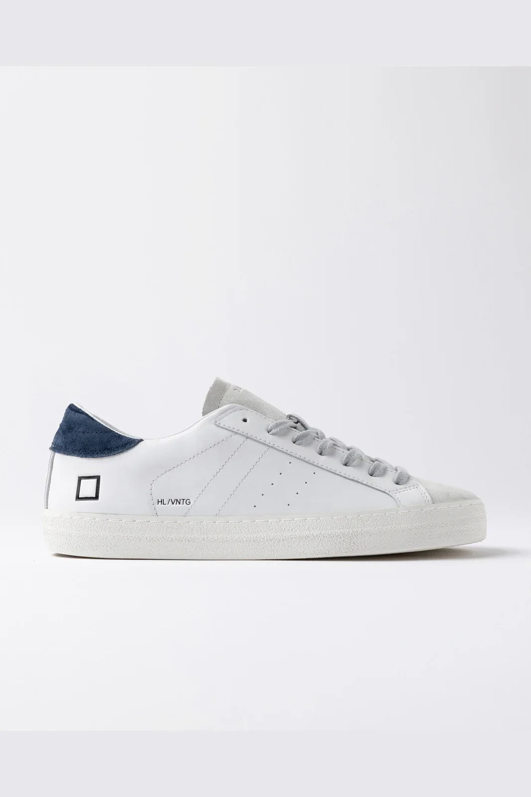 Sneaker Uomo D.A.T.E. - Hill Low Vintage Calf White - Blu