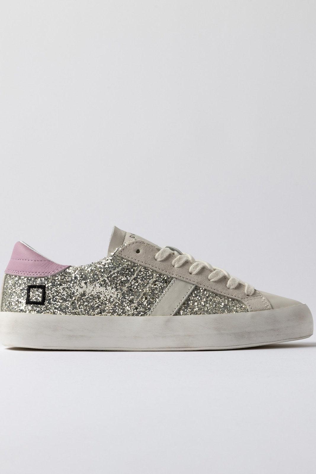 Sneaker Donna D.A.T.E. - Hill Low Glitter - Rosa