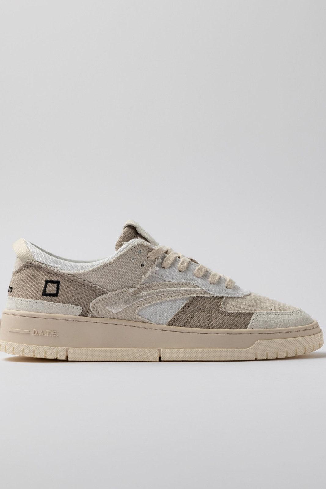 Sneaker Uomo D.A.T.E. - Torneo Fringed Canvas - Beige