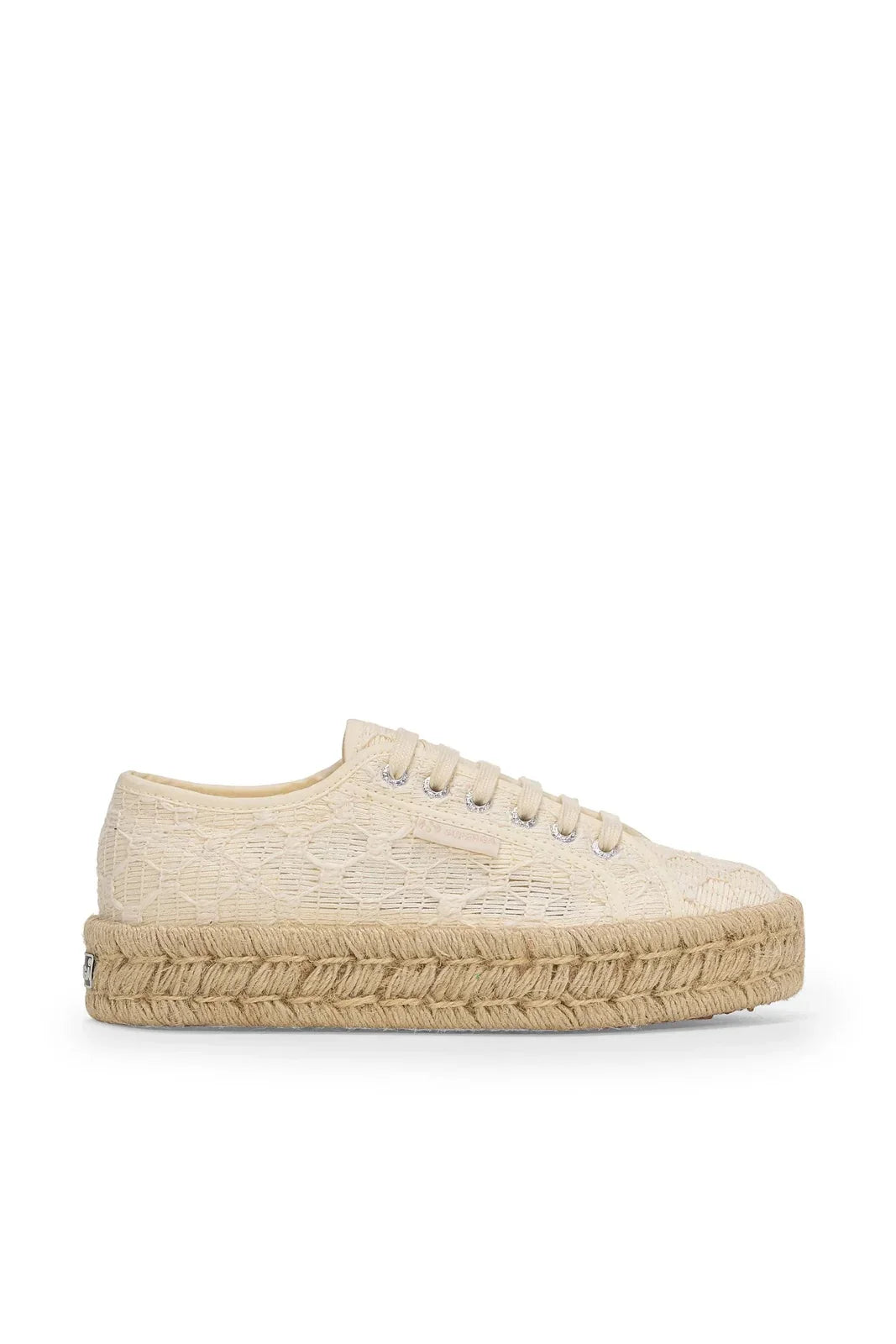 Sneaker Donna Superga - Platform Crochet Rope - Panna