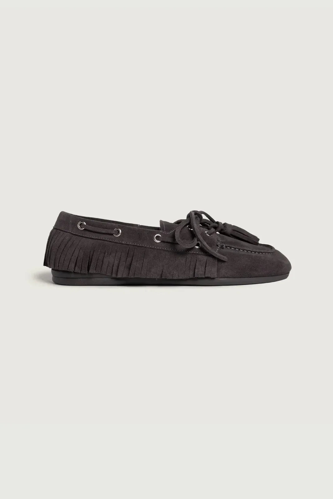 Scarpe Stringate Basse Posa Boat Loafer Native Tassel Donna – Grigio