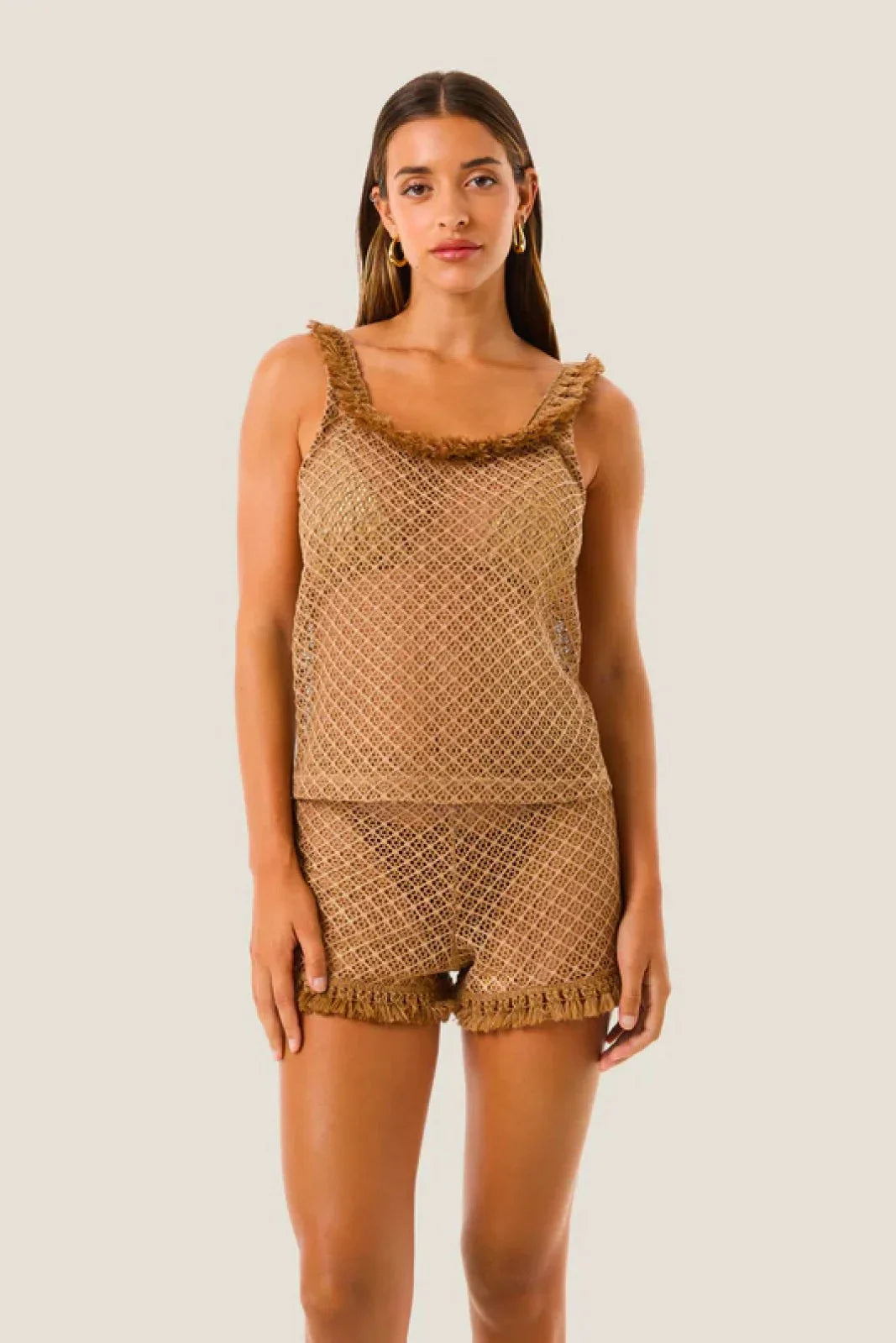 Canotte e top Donna 4Giveness - Canotta Natural Mesh - Cammello