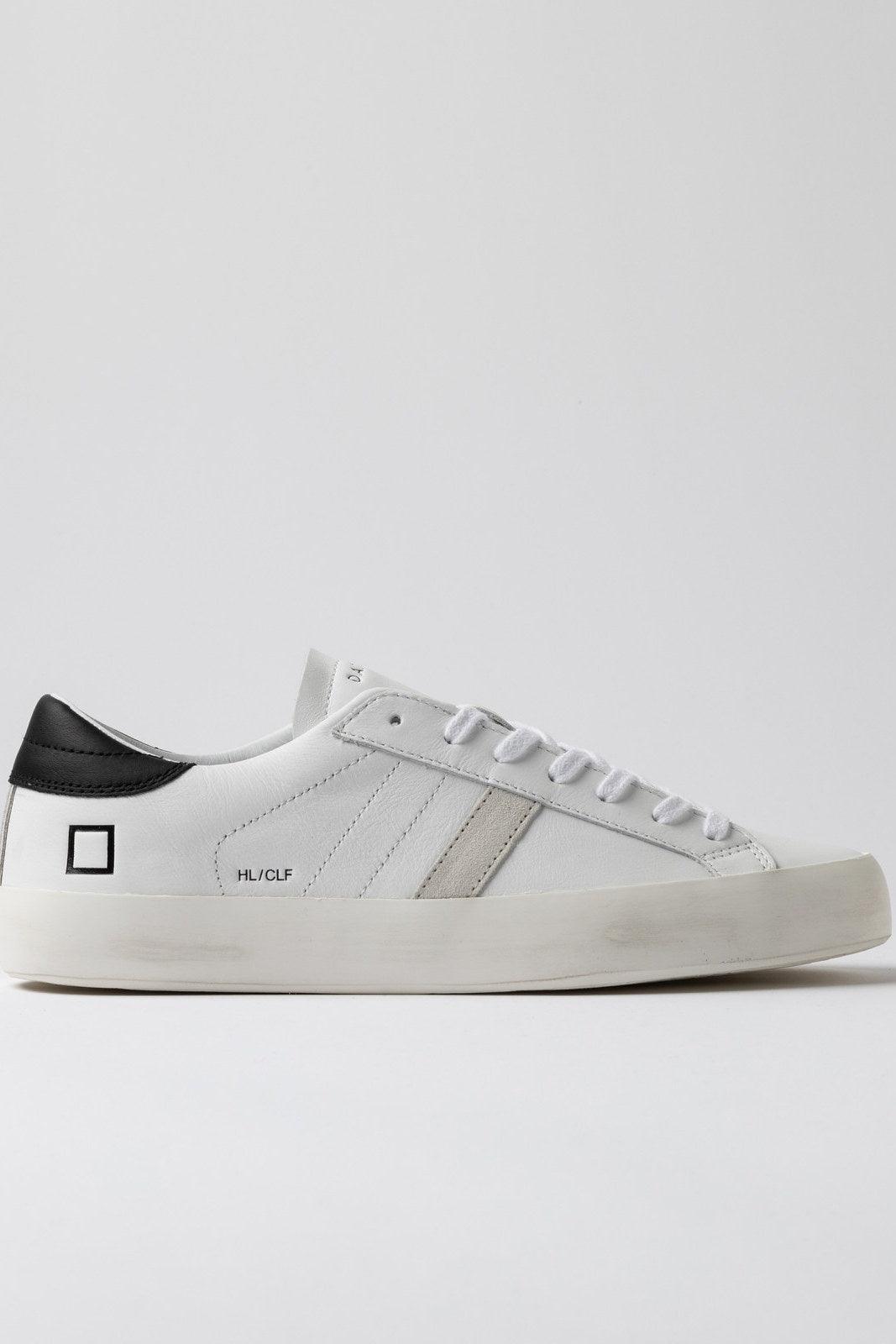 Sneaker Uomo D.A.T.E. - Hill Low Calf White-Black - Nero