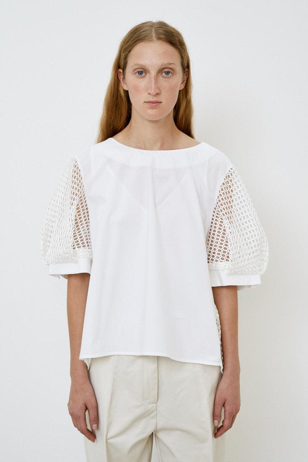 T-shirt Donna MeiMeiJ - T-Shirt Rete + Top - Bianco