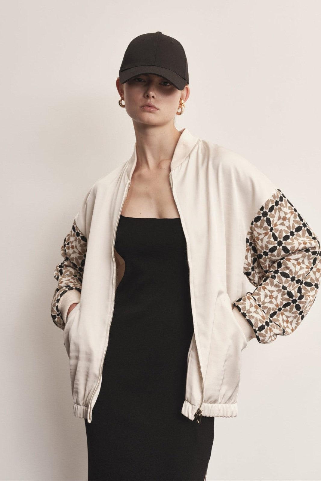 Giubbini Donna Akep - Bomber Jacquard - Beige