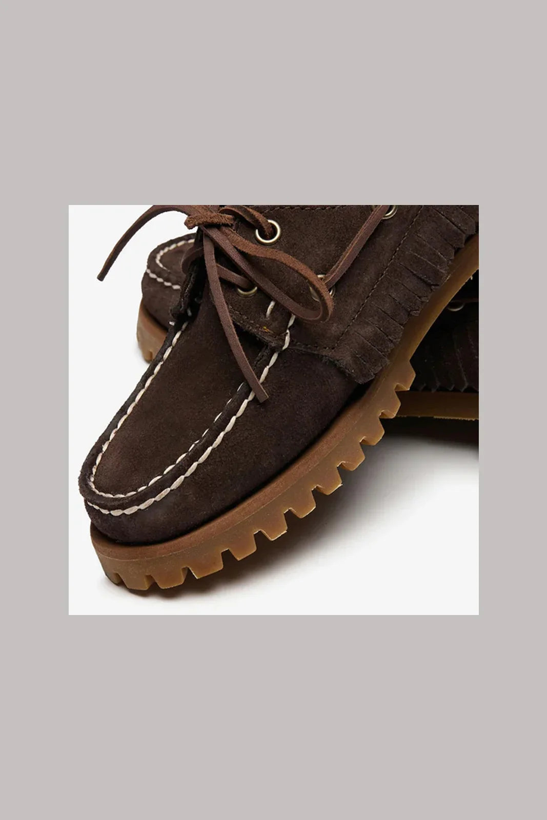 Mocassini Donna Sebago - Ranger Suede Fringe - Marrone